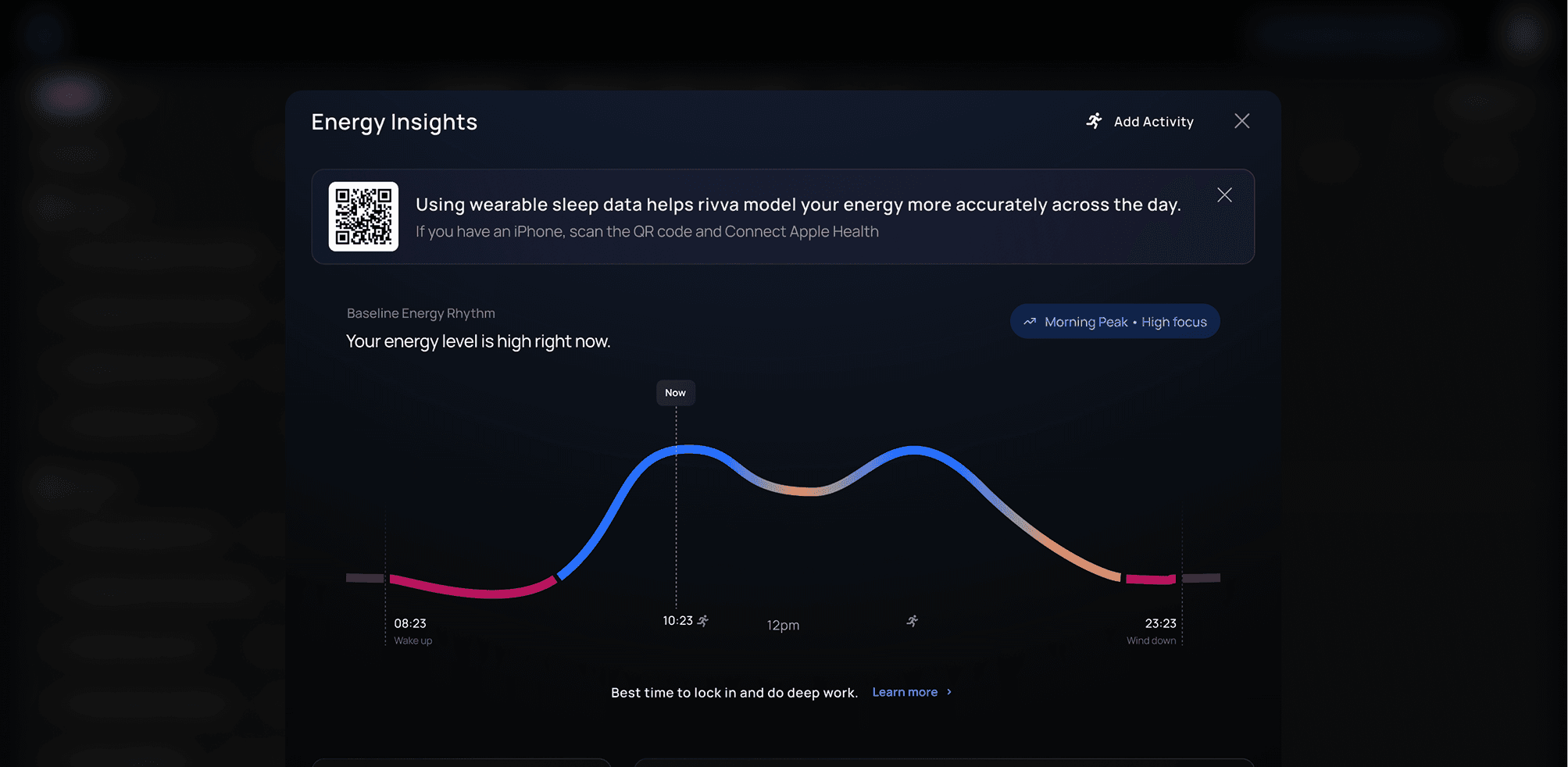Daily Energy Forecast From Your Sleep Data | rivva – product screenshot