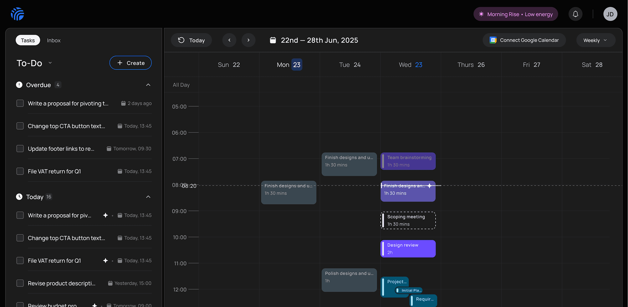 Daily Planner App With Calendar & Task Management | rivva – product screenshot